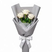 Букет 3 белые розы в Молоково
