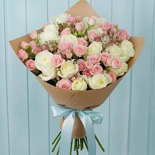 Букет цветов из:  Розы #REPLACE_PRED# Молоково